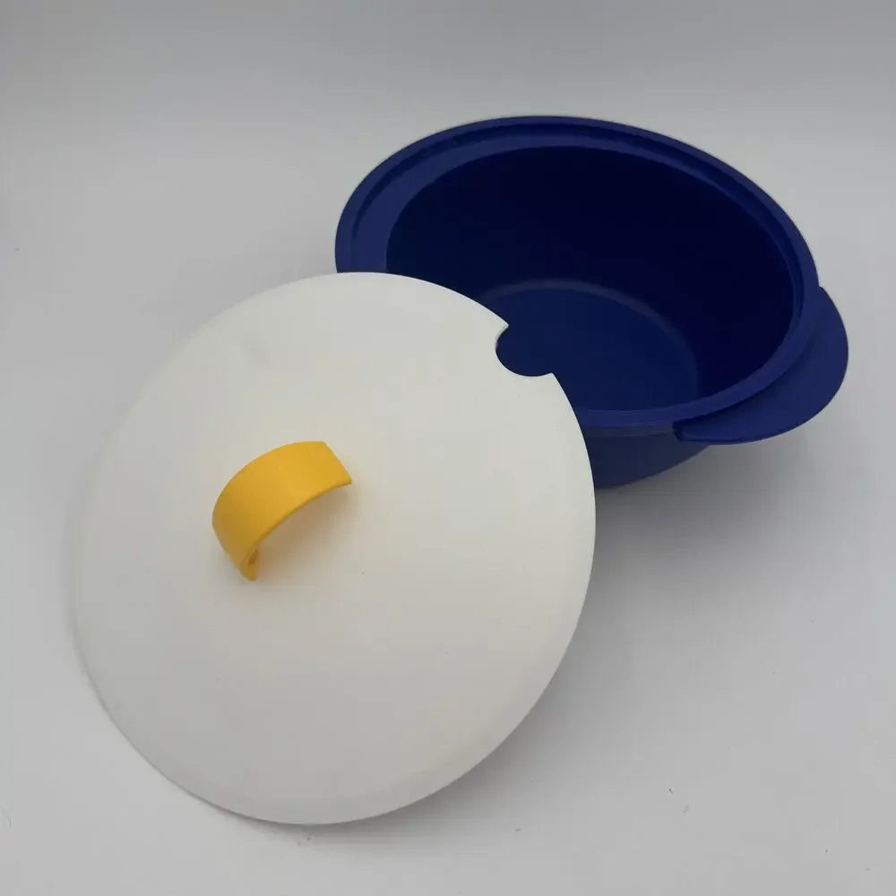 Tupperware Microwave Soup Bowl 4045A-2 & 4046A-2 Purple Yellow 8 Cup Rep Sample